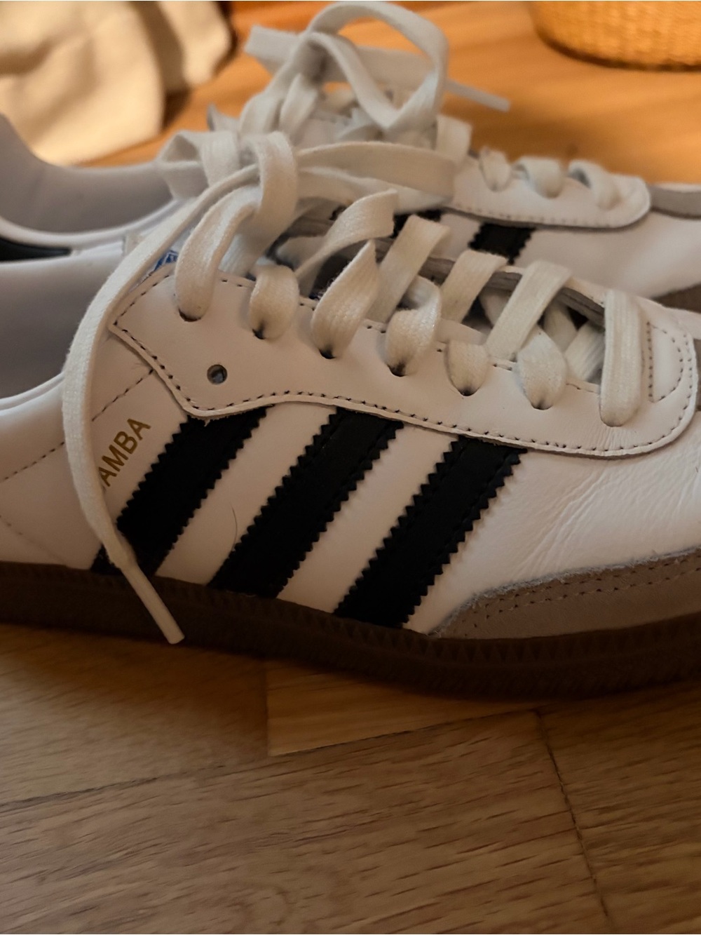adidas Samba Low-Top Sneakers - White with Black Stripes